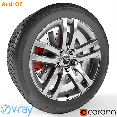 Sleek Alloy Wheel for Audi Q7 3D model image 1 