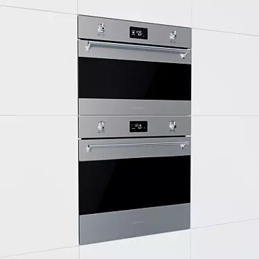 Sleek Smeg Oven Duo: SFP6390XE & SF4390MCX 3D model image 1 