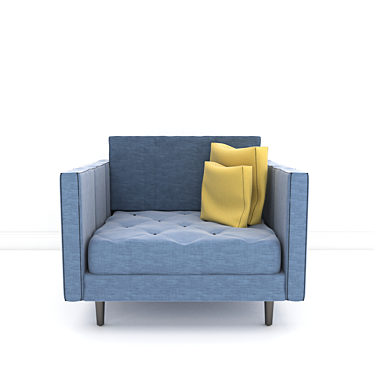Elegant Velvet Sofa-02 3D model image 1 