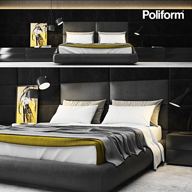 Luxurious Poliform Dream Bed Set 3D model image 1 