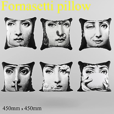 Vintage Fornasetti Pillowcase 3D model image 1 