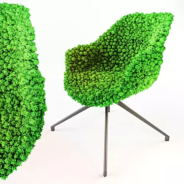 Natural Green Moss Chair - Eco Interior Accent 3D model image 1 