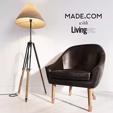 Stylish Chair & Lamp Set 3D model image 1 
