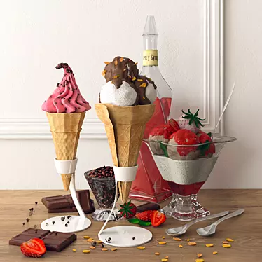 Sweet Treats Ice Cream Set 3D model image 1 