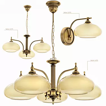 Modern Saturn Pendant Light 3D model image 1 