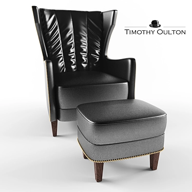 Luxury Leather Armchair: Manor 3D model image 1 