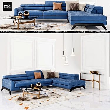 Luxury Roche Bobois furniture set 3D model image 1 