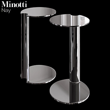 Elegant Chrome Coffee Table 3D model image 1 