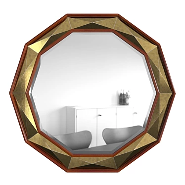 Elegant Savoy Round Mirror 3D model image 1 