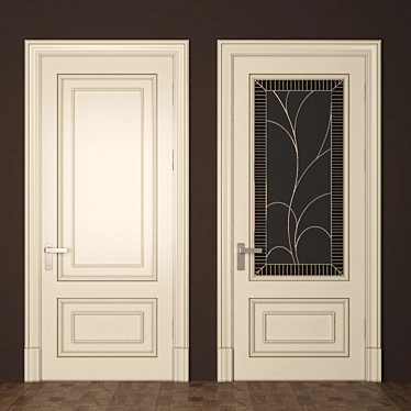 Elegant Entry Doors: Classic Chic 3D model image 1 