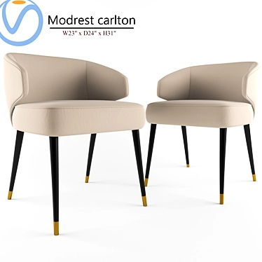 Modrest Carlton Cream Fabric Dining Chair 3D model image 1 