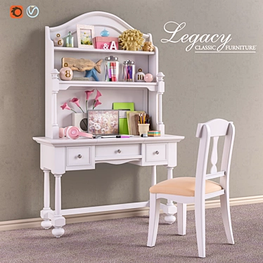 Classic Legacy Furniture Set with Accessories and Decor 3D model image 1 