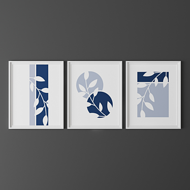 Modern Plant Wall Art Set 3D model image 1 