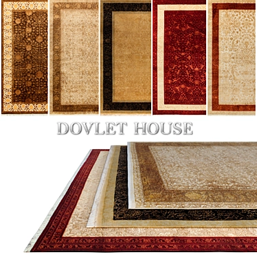 DOVLET HOUSE Carpets 5-Piece Set 3D model image 1 