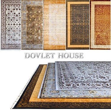 Luxurious Carpets Set: DOVLET HOUSE 5 pcs 3D model image 1 
