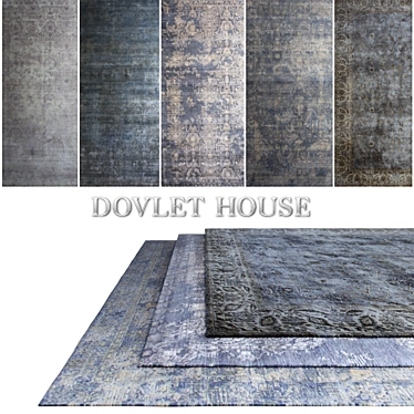 DOVLET HOUSE 5-Piece Carpets Set 3D model image 1 