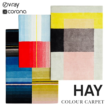 Hay Color Carpet: Vibrant Wool Rugs 3D model image 1 