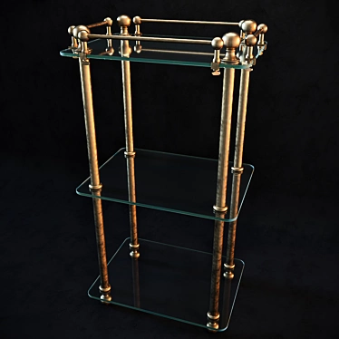 Vintage Brass Bathroom Rack - Eichholtz Devon 3D model image 1 