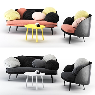 Nubilo Sofa Set: Modern Elegance for Your Living Space 3D model image 1 