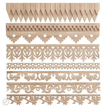 Elegance in Carved Design: Platband Set 3D model image 1 