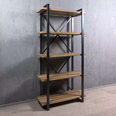 Industrial Steel Shelf | 1800mm x 900mm x 390mm 3D model image 1 