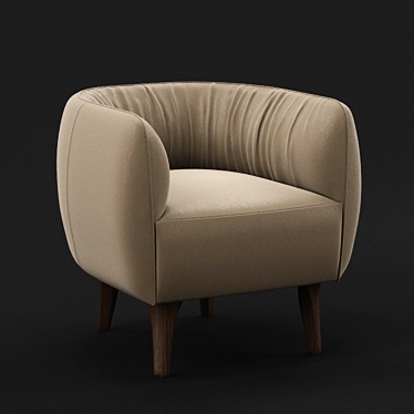 Cloe Leather Chair: Modern Curves, Timeless Elegance 3D model image 1 