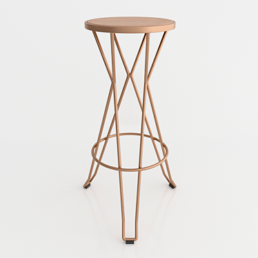  Madrid High Stool: Sleek and Stylish Seating 3D model image 1 