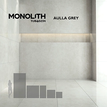 Monolith Aulla Gray STR - Textured Tile Series 3D model image 1 