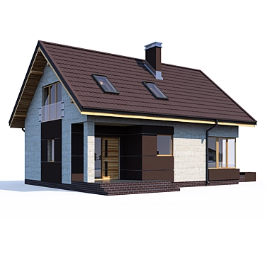 Modern ABS House Design Kit 3D model image 1 