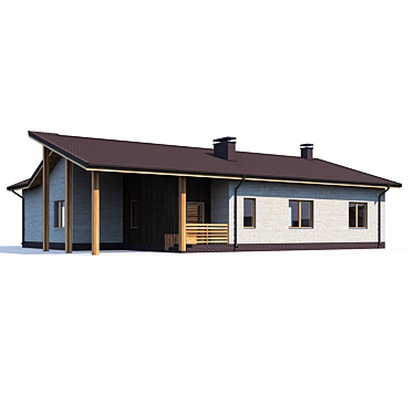 Modern Private House Design Kit 3D model image 1 