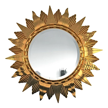 Elegant Sol Gold Mirror 3D model image 1 