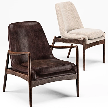 Sophisticated Olena Chairs - Timeless Mid Century Elegance 3D model image 1 