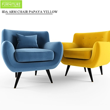 Retro Papaya Armchair: Mid Century Modern Flair 3D model image 1 