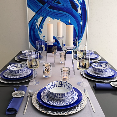 Ultramarine Tableware Set 3D model image 1 