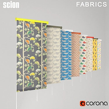 Seamless Roller Blinds with Scion Fabric 3D model image 1 