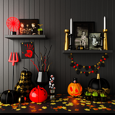 Spooky Halloween Decor Set 3D model image 1 