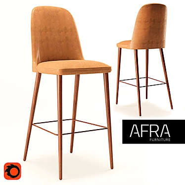 Afra Meka One Barstool: Modern Elegance & Comfort 3D model image 1 