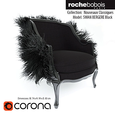 Elegant Swan Berger Armchair 3D model image 1 