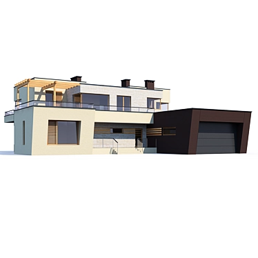 Modern ABS House Design 3D model image 1 