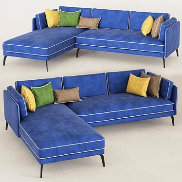 Custom Blue Sofa by Sofas&Decor 3D model image 1 