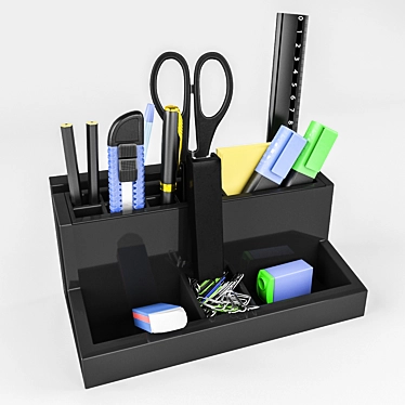 Desktop Stationery Set 3D model image 1 