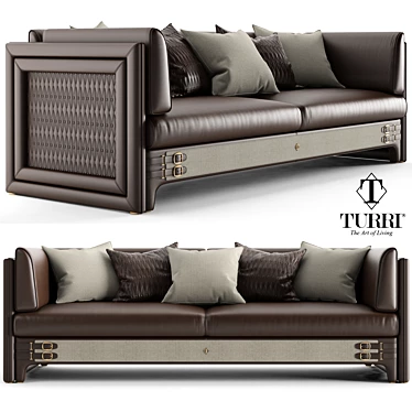 Luxury Italian Turri Numero Tre Sofa 3D model image 1 