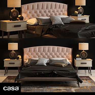 Sculptural Comfort: CASA Statu Bed 3D model image 1 