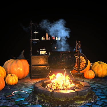 Haunted Haven: Halloween Decor Set 3D model image 1 
