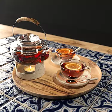 Exquisite Arabic Tea Set 3D model image 1 
