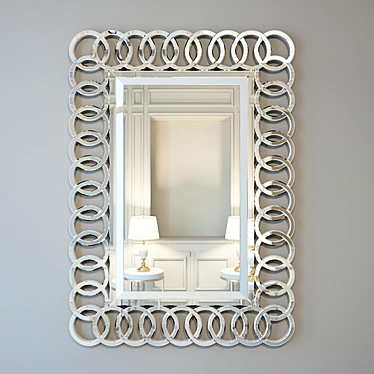 Contemporary Luxe Circles Mirror 3D model image 1 