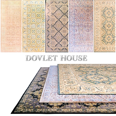 DOVLET HOUSE Carpets - 5 pc Set (Part 134) 3D model image 1 