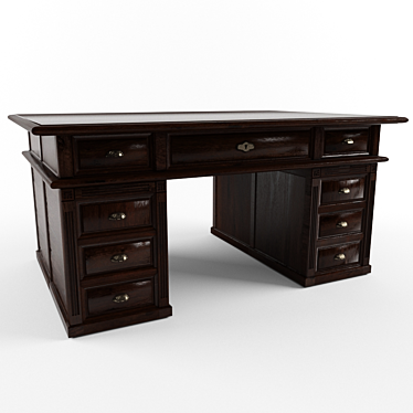 Vintage Writing Desk 3D model image 1 