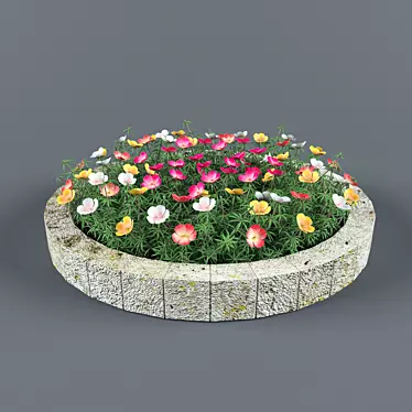 Vibrant Purslane: Eye-catching One-Year Plant 3D model image 1 