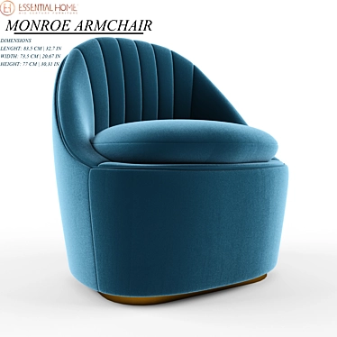 Glamorous Velvet Monroe Armchair 3D model image 1 